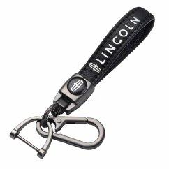 LINCOLN key fob, keychain black leather