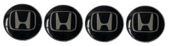 4pcs Wheel center caps black/chrome HONDA 60mm