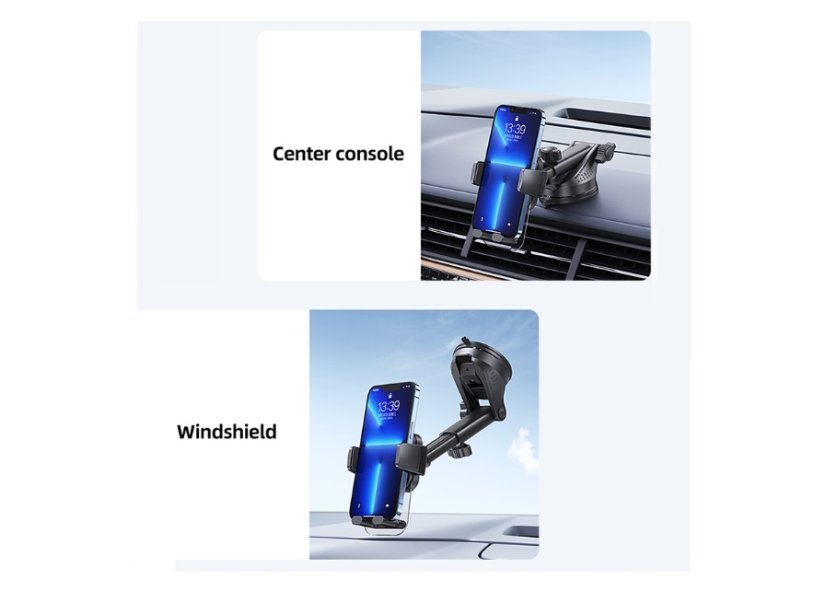 USAMS US-ZJ072 Car Center Console Retractable Transparent Bracket Black