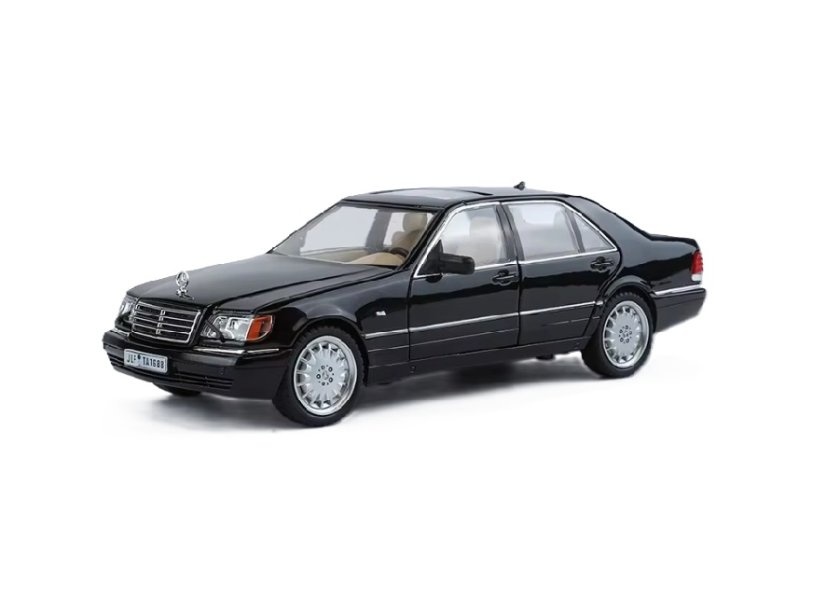 Mercedes Benz S W140 metalen model speelgoedbatterijverlichting klinkt 1:24 Zwart