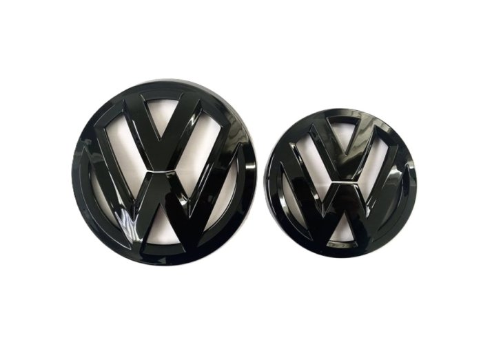 VW GOLF VII SPORTVAN (2016-2018) merkki edessä ja takana, logo (13,8 cm ja 11,2 cm) - kiiltävä musta