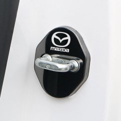 4 pcs MAZDA Protective cover for the door latch- black glossy