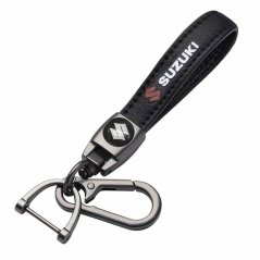SUZUKI key fob, keychain black leather