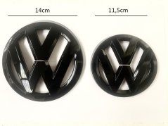 VW GOLF 7.5 MK7.5 (2018-2020) front and rear emblem, logo (14cm and 11,5cm) - glossy black