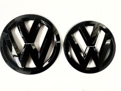 VW Touan (5T1) 2016-2020 přední a zadní znak, logo (14cm a 12cm) - černá lesklá