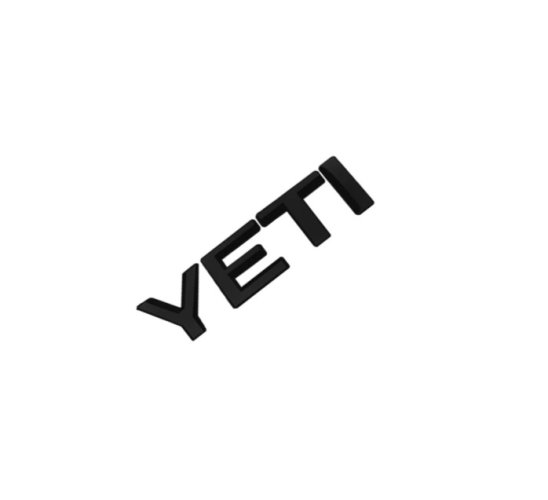 Inscrição YETI - preto brilhante 100mm