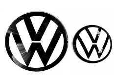 VW JETTA (2006-2011) front and rear emblem, logo (15,4cm a 10,4cm) - mirror white