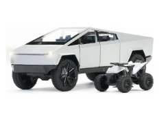 Tes Cybertruck metalen model speelgoedquad op batterijen 1:24 zilver