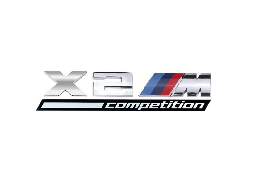 BMW X 2 competition lettering 170mm silver