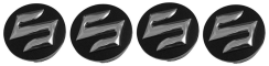 4pcs Wheel center caps SUZUKI 54mm black matt chrome