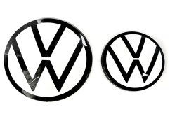 VW JETTA (2006-2011) front and rear emblem, logo (15,4cm a 10,4cm) - mirror white