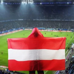 Originální tělová vlajka s kapucí (150x90cm, 3x5ft) - Rakousko