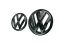 VW GOLF IV MK4 (1998-2004) (12,2cm a 11,2cm) embleem voor en achter, logo - zwart glanzend