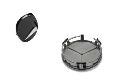 Κεντρικό καπάκι τροχού MERCEDES BENZ 75mm μαύρο γυαλιστερό B66470202