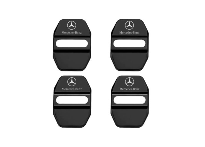 4 pièces MERCEDES Capot de protection du loquet de porte- noir brillant