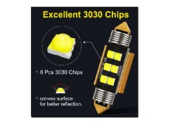 Car bulbs with LED backlight 39mm 12V C5W-6SMD-3030 Canbus 150LM White
