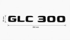 Mercedes lettering GLC300- glossy black 202mm
