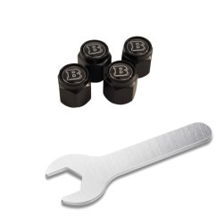 4 pcs MERCEDES BENZ BRABUS valve caps, black valve covers