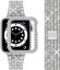 APPLE WATCH Band for Women Screen Protector Diamond Crystal Protective Case with Metal Band for iWatch Series 7/8 Silver 45mm