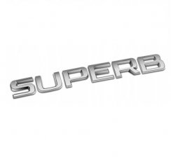 SUPERB inscription - chrome shiny 170mm