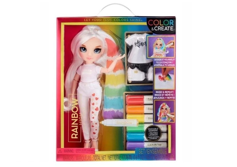 MGA Rainbow High Color & Create doll with blue eyes