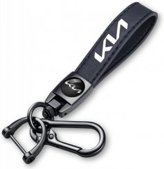 KIA key fob, keychain black leather