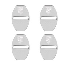 4 peças PORSCHE Capa protetora para trava da porta- prata
