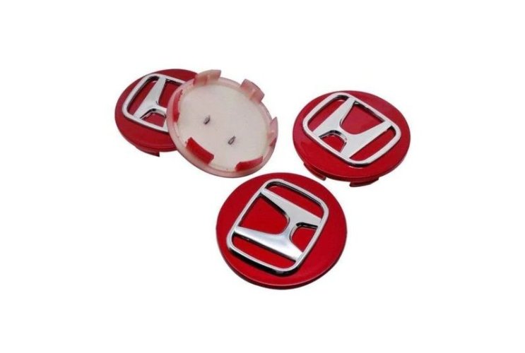 4pcs Wheel center caps HONDA 69mm red chrome 44732-T2A-A31 44732-T7W-A01 08W40-SWN-9000-02 08W15-SDE-7N0A2 08W40-SLG-90001