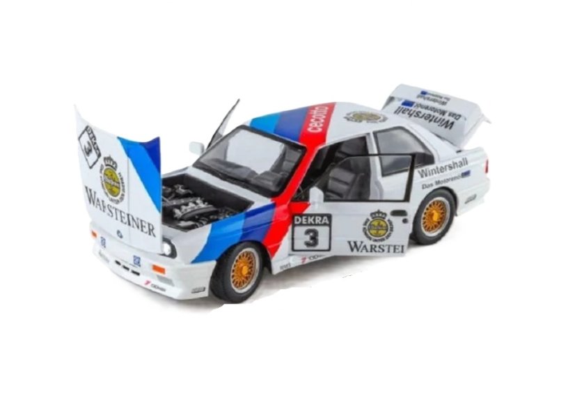 BMW M3 E30 metal model toy battery lights sound 1:24 White Rallye