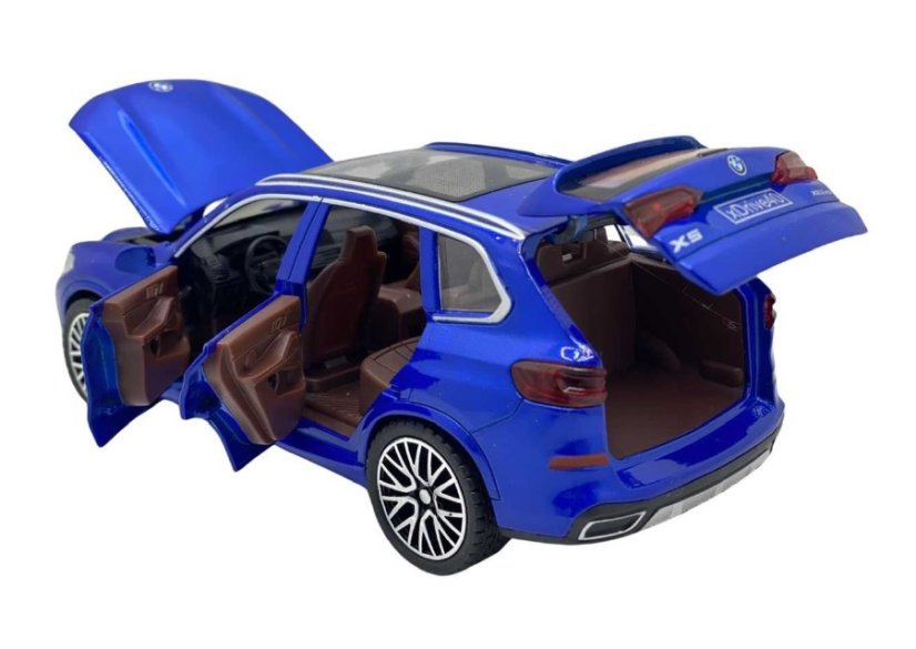 BMW X5 metalen model speelgoedbatterijverlichting klinkt 1:32 blauw