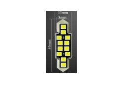 Autolampen met LED-achtergrondverlichting 36mm 12V C5W-12SMD-2835 Canbus 320LM Wit