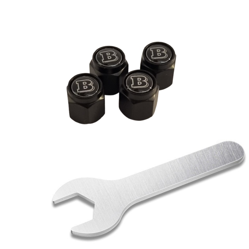 4 pcs MERCEDES BENZ BRABUS valve caps, black valve covers