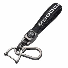 DODGE prívesok na kľúče, kľúčenka, čierna koža