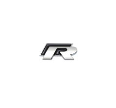 Grade dianteira metálica com inscrição VW R cromada preta 53 mm