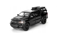Dodge RAM Μαμμούθ παιχνίδι μεταλλικό μοντέλο φώτα με μπαταρία ήχος 1:32 Μαύρος