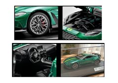 Aston Martin V12 Vantage kovinski model igrače luči baterije zvok 1:24 Siva