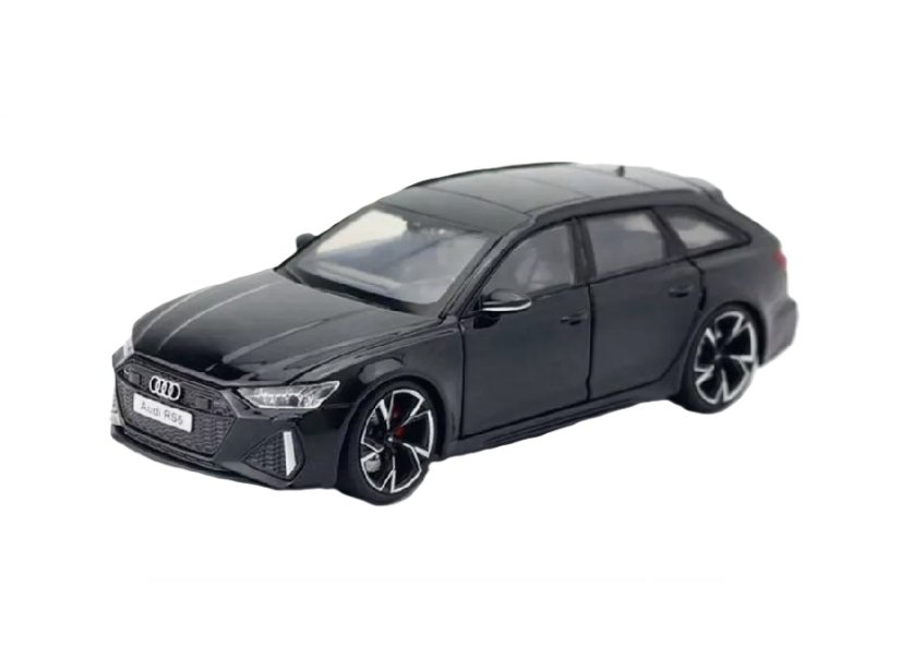 Audi RS6 metalen model speelgoedbatterijverlichting klinkt 1:32 zwart