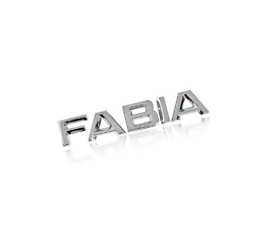 Inscrição FABIA - cromo brilhante 138mm