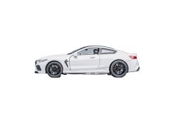 BMW M8 modèle métallique jouet batterie lumières son 1:32 Blanc