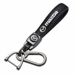 MAZDA key fob, keychain black leather