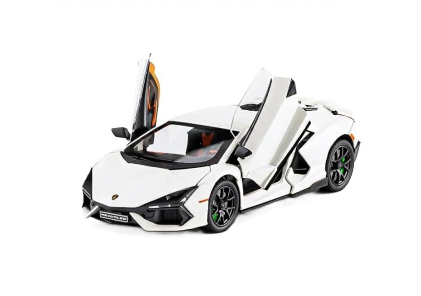 Lamborghini Revuelto metalen model speelgoedbatterijverlichting klinkt 1:24 Wit
