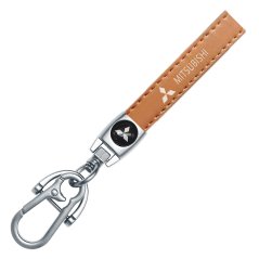 MITSUBISHI key fob, keychain brown leather