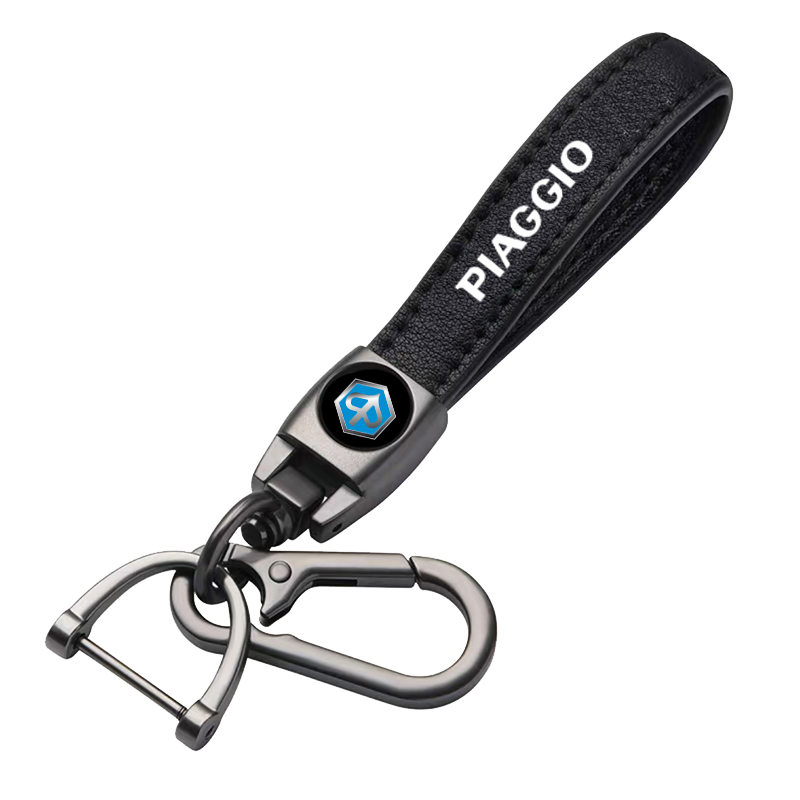 PIAGGIO key fob, keychain black leather