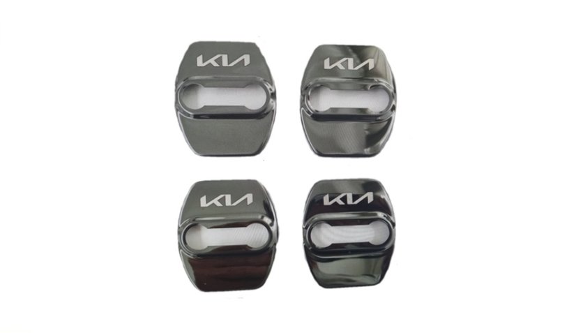 4 pcs KIA Protective cover for the door latch- black glossy