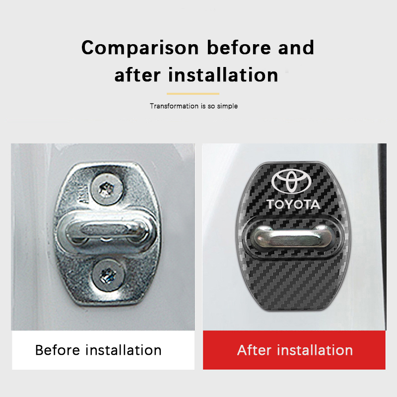 4 pcs TOYOTA Protective cover for the door latch- black glossy