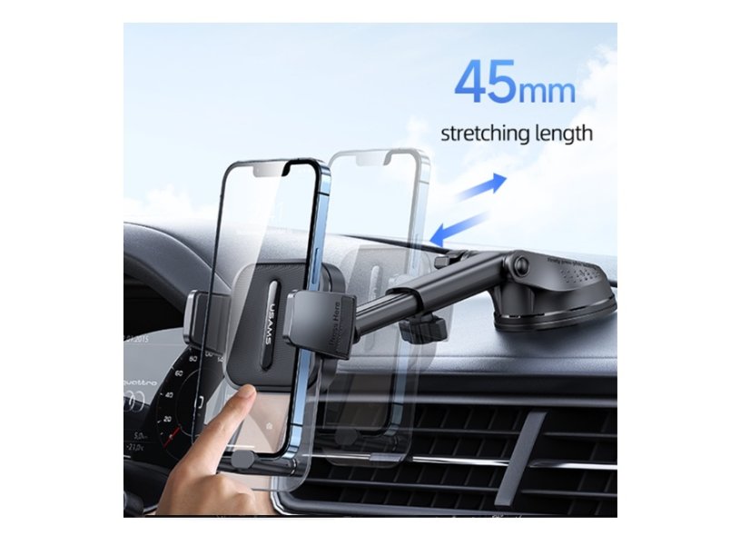 USAMS US-ZJ072 Car Center Console Retractable Transparent Bracket Black