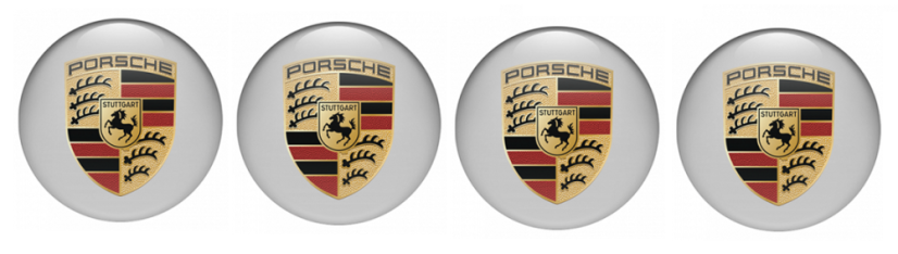 4pcs Wheel center caps PORSCHE 60mm silver