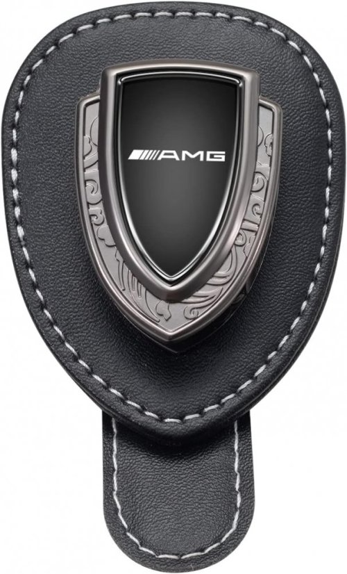 MERCEDES AMG leather holder for glasses for the screen, holder for glasses - black leather