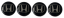 4pcs Wheel center caps black/chrome HONDA 60mm