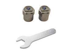 2 pcs PIAGGIO valve caps, silver valve covers